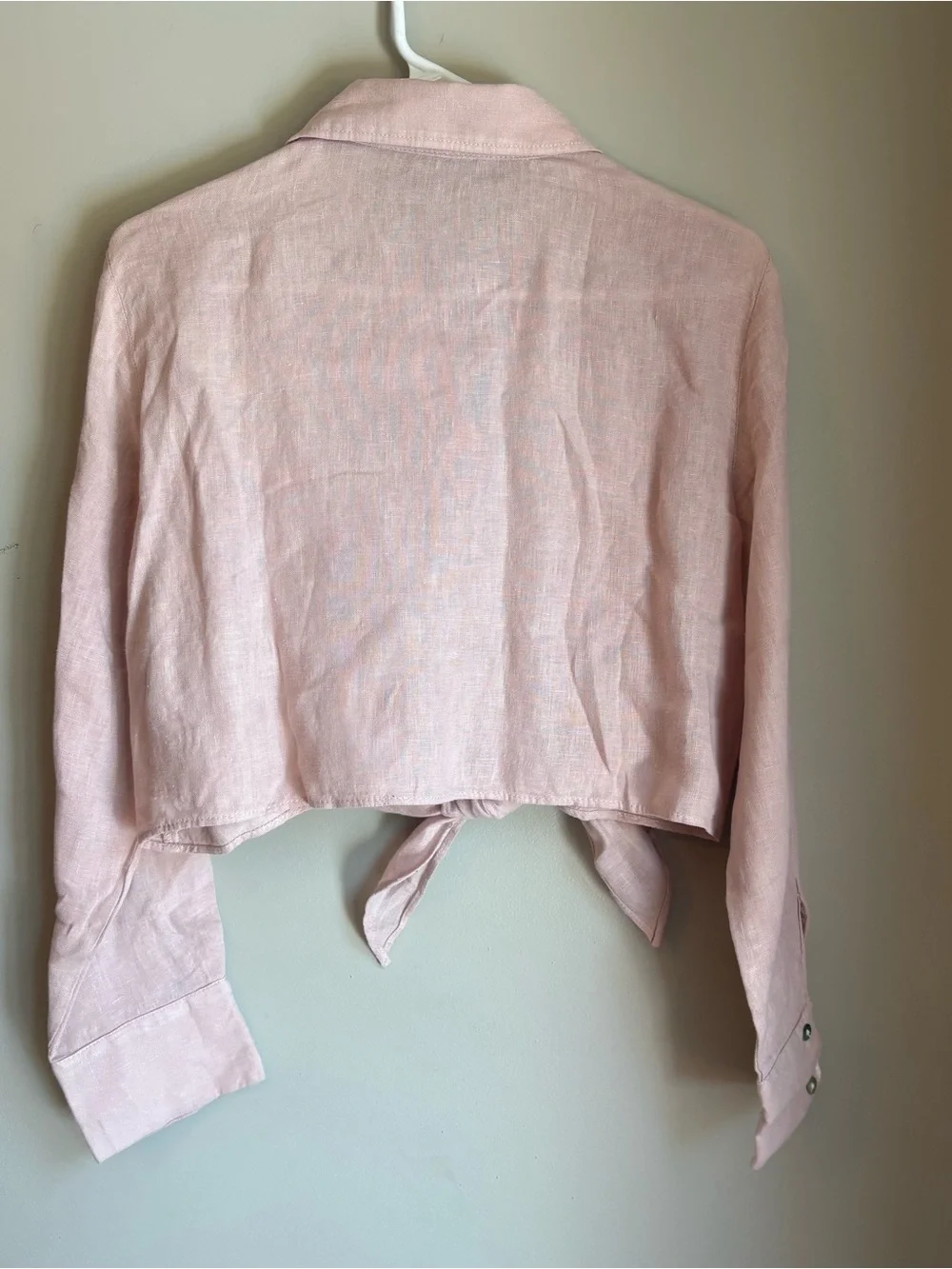 Zara Pink Tie-Front Shirt